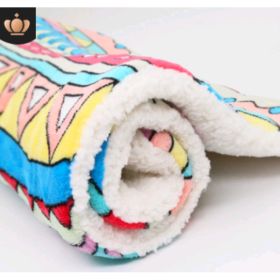 Cute Cat Blankets Dog Pet Mat (Option: Geometric patterns-M55x45)